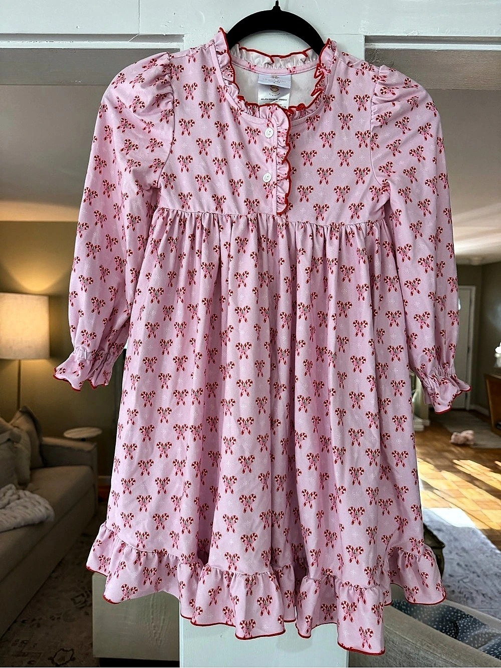 Spoon Kids Clothing Christmas Ruffle nightgown Size 8 Like New